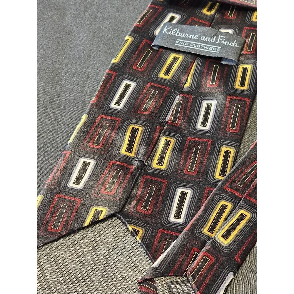 Kilburne & Finch Geometric Pattern Tie - Picture 8 of 9